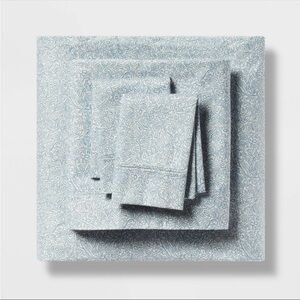 NWT THRESHOLD PRINTED PRINTED SHEET SET BLUE FLORAL- full